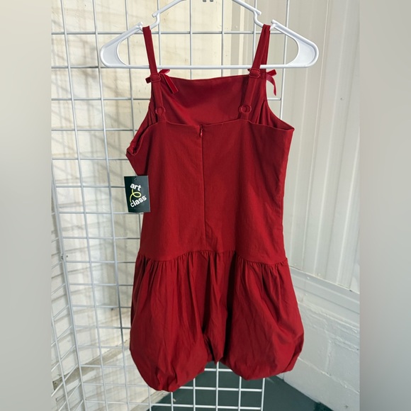 Red Sleeveless Dress with Bow Straps that are justifiable! Very CUTE XL - Picture 3 of 4
